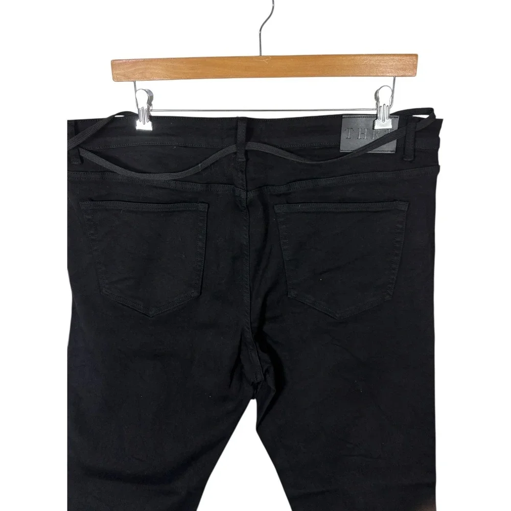 NWT THRT Mens Black Angel Cherub Print Distressed Jeans Sz 44x30 Streetwear - Picture 5 of 9